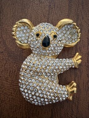 Vintage Koala crystals brooch